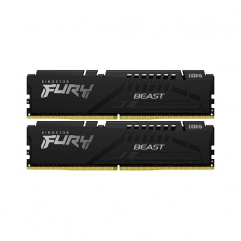 Пам'ять DDR5 64GB (2x32GB) 5600 MHz Fury Beast Black Kingston Fury (ex.HyperX) KF556C36BBE2K2-64