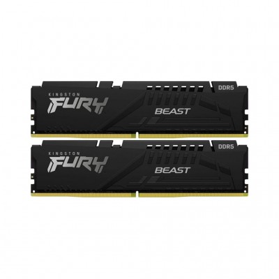 Пам'ять DDR5 64GB (2x32GB) 5600 MHz Fury Beast Black Kingston Fury (ex.HyperX) KF556C36BBE2K2-64