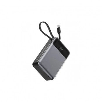 УМБ Acefast 20000mAh 65W PD,QC3.0 USB-A+USB-C In/Out,build-in cable M21 Black-Gray