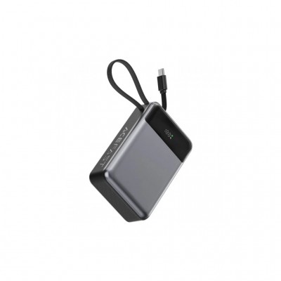 УМБ Acefast 20000mAh 65W PD,QC3.0 USB-A+USB-C In/Out,build-in cable M21 Black-Gray