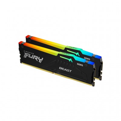Пам'ять DDR5 128GB (2x64GB) 5600 MHz Beast RGB Kingston Fury (ex.HyperX) KF556C36BBEAK2-128