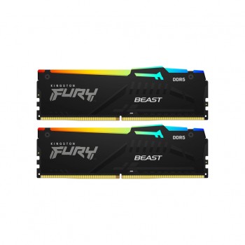 Пам'ять DDR5 128GB (2x64GB) 5600 MHz Beast RGB Kingston Fury (ex.HyperX) KF556C40BBAK2-128