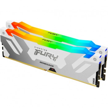 Пам'ять DDR5 48GB (2x24GB) 8000 MHz Renegade RGB White/Sil Kingston Fury (ex.HyperX) KF580C38RWAK2-48