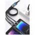 Дата кабель USB 2.0 AM to Lightning + Micro 5P + USB-C 1.2m 100W nylon black XoKo (SC-3100)