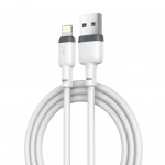 Дата кабель USB 2.0 AM to Lightning 1.0m 2.1A silicone white XO (NB208-L-1-WH)