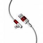 Дата кабель USB 2.0 AM to Lightning 1.0m 2.4A 90° corner white XO (NB152-L-1-WH)