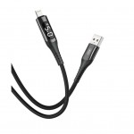 Дата кабель USB 2.0 AM to Lightning 1.0m 2.4A LED black XO (NB162-L-1-BK)