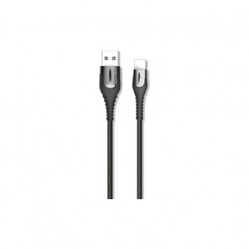 Дата кабель USB 2.0 AM to Lightning 1.0m 2A zinc alloy black XO (NB138-L-1-BK)