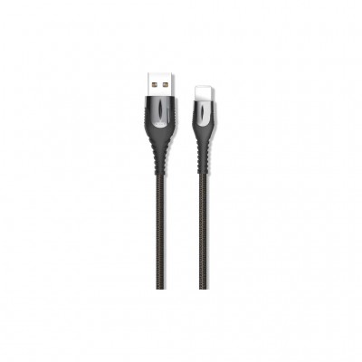 Дата кабель USB 2.0 AM to Lightning 1.0m 2A zinc alloy black XO (NB138-L-1-BK)