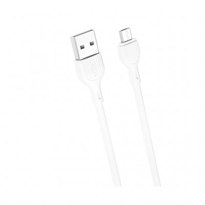 Дата кабель USB 2.0 AM to Micro 5P 1.0m 2.1A white XO (NB200-M-WH)