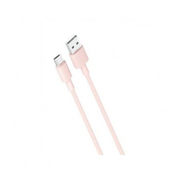 Дата кабель USB 2.0 AM to Micro 5P 1.0m 2.4A pink XO (NB156-M-PN)