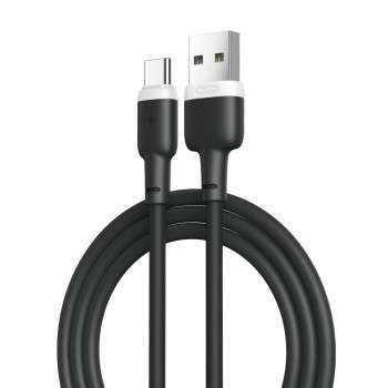 Дата кабель USB 2.0 AM to USB-C 1.0m 2.1A silicone black XO (NB208-TC-1-BK)