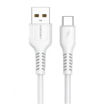 Дата кабель USB 2.0 AM to USB-C 1.0m 2.4A silicone white Denmen (DM-D42T-WH)