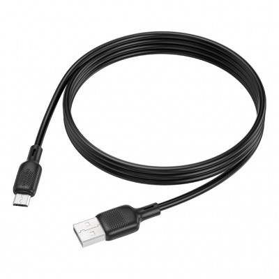 Дата кабель USB 2.0 AM to USB-C 1.0m 60W silicone black BOROFONE (6941991115455)