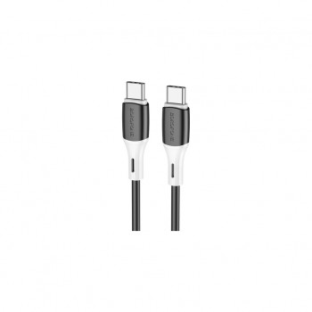 Дата кабель USB-C to USB-C 1.0m 3A 60W silicone black BOROFONE (6974443384802)