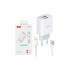 Зарядний пристрій XO 2xUSB 2.4A + cable USB to Micro 5P white (L57-M-WH)
