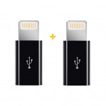 Перехідник MicroUSB to Lightning AC-030 2 pcs XoKo (XK-AC030-BK2)