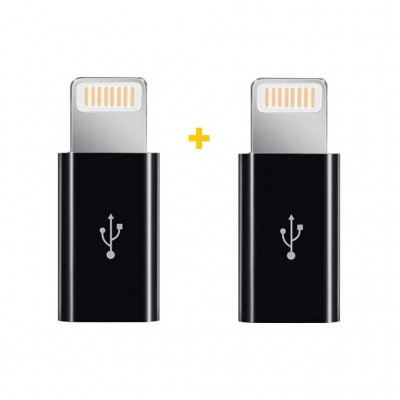 Перехідник MicroUSB to Lightning AC-030 2 pcs XoKo (XK-AC030-BK2)