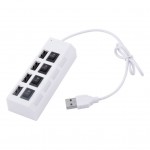 USB-хаб VOLTRONIC USB 2.0 to 4xUSB with switches white (YT-HWS4HS-W)