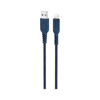 Дата кабель USB 2.0 AM to Lightning 1.0m 2.4A nylon X59 blue HOCO (6931474744883)