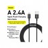 Дата кабель USB 2.0 AM to Lightning 1.0m 2.4A Superior Series Black Baseus (CALYS-A01)
