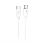 Дата кабель USB-C to USB-C 1.0m Magic silicone PD 60W X87 white HOCO (6931474783264)