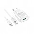 Зарядний пристрій HOCO C109A Fighter USB QC3.0 + cable Micro 5P White (6931474784827)