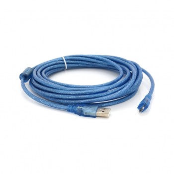 Дата кабель USB 2.0 AM to Micro 5P 5.0m blue Voltronic (YT-AM/Mc-5B/05424)