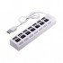 USB-хаб VOLTRONIC USB 2.0 to 7xUSB with switches white (YT-H7SHS-W)