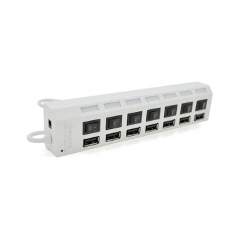 USB-хаб VOLTRONIC USB 2.0 to 7xUSB with switches white (YT-H7SHS-W)
