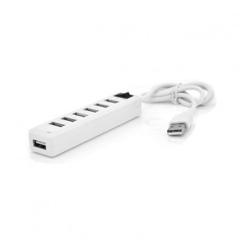 USB-хаб VOLTRONIC USB 2.0 to 7xUSB with power switch white (YT-H7S-W)