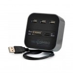 USB-хаб VOLTRONIC USB 2.0 to 3xUSB 2.0 + SD/MMC/TF/M2 black (CUB3-B)