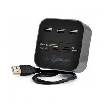 USB-хаб VOLTRONIC USB 2.0 to 3xUSB 2.0 + SD/MMC/TF/M2 black (CUB3-B)