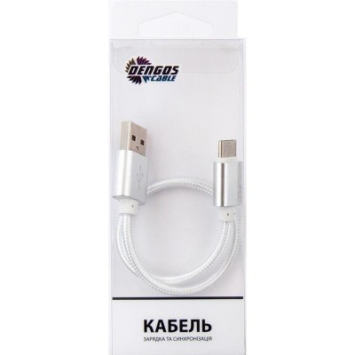 Дата кабель USB 2.0 AM to USB-C 0.2m white Dengos (NTK-TC-SHRT-WHITE) Дата кабель USB 2.0 AM to USB-C 0.2m white Dengos (NTK-TC-SHRT-WHITE)