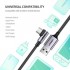Дата кабель USB 2.0 AM to USB-C 1.0m US284 Angled Alum. Braid Black Ugreen (50941)