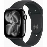 Смарт-годинник Apple Watch Series 11 GPS 46mm Jet Black Aluminium Case with Black Sport Band - S/M (MEUW4RK/A)