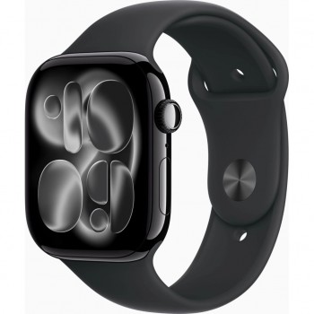 Смарт-годинник Apple Watch Series 11 GPS 46mm Jet Black Aluminium Case with Black Sport Band - S/M (MEUW4RK/A)