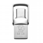 флеш USB 2.0 64GB Type-C T&G 104 Metal Series Silver (TG104TC-64G)