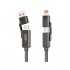 Дата кабель USB 2.0 AM to USB-C + USB 2.0 AM to Lightning 1.0m 60W gray XO (NB275_4-in-1_Gray) Дата кабель USB 2.0 AM to USB-C + USB 2.0 AM to Lightning 1.0m 60W gray XO (NB275_4-in-1_Gray)