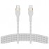 Дата кабель USB-C to USB-C 1.0m BRAIDED SILICONE white Belkin (CAB011BT1MWH)