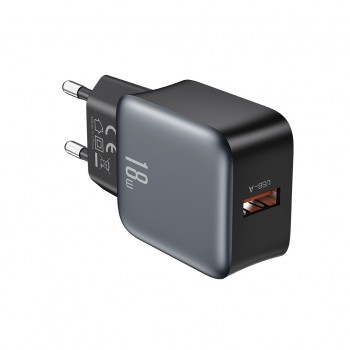 Зарядний пристрій XO USB QC3.0 18W black (L152_Black)