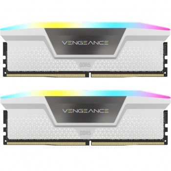Пам'ять DDR5 32GB (2x16GB) 6000 MHz Vengeance RGB White CORSAIR CMH32GX5M2E6000Z36W
