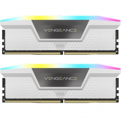 Пам'ять DDR5 32GB (2x16GB) 6400 MHz Vengeance RGB White CORSAIR CMH32GX5M2B6400Z32W