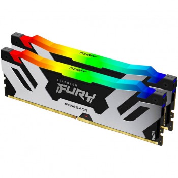 Пам'ять DDR5 48GB (2x24GB) 8000 MHz Renegade RGB Black/Sil Kingston Fury (ex.HyperX) KF580C38RSAK2-48