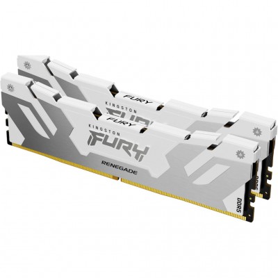 Пам'ять DDR5 48GB (2x24GB) 8000 MHz Renegade White/Silver Kingston Fury (ex.HyperX) KF580C38RWK2-48