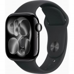 Смарт-годинник Apple Watch Series 11 GPS 42mm Jet Black Aluminium Case with Black Sport Band - S/M (MEQT4RK/A)