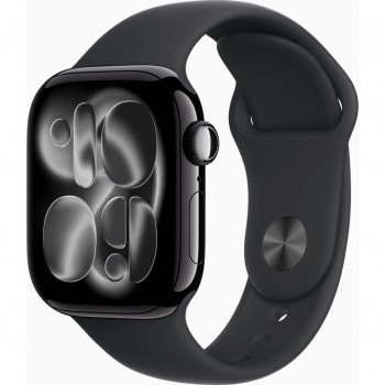 Смарт-годинник Apple Watch Series 11 GPS 42mm Jet Black Aluminium Case with Black Sport Band - S/M (MEQT4RK/A)