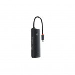 USB-хаб Baseus USB-C 6-in-1 HDMI + 2xUSB 3.0 + USB-C + SD/TF blac (WKQX050001)