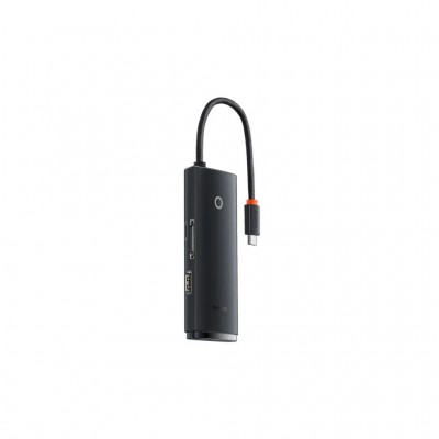 USB-хаб Baseus USB-C 6-in-1 HDMI + 2xUSB 3.0 + USB-C + SD/TF blac (WKQX050001)
