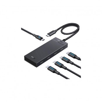 USB-хаб UGREEN USB-C to 4xUSB-C 3.2 Gen2 10Gbps + PD CM806 black (55334)
